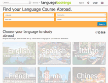 Tablet Screenshot of languagebookings.com